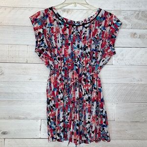 Peplum maternity top with tie